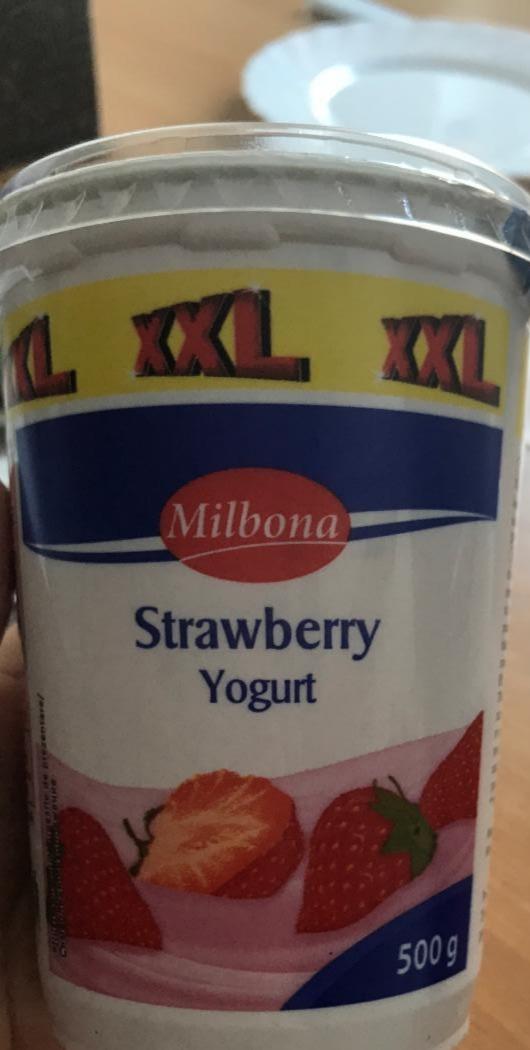 Fotografie - jahodový jogurt Milbona