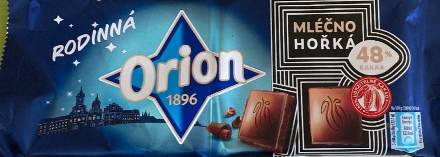 Fotografie - mléčno hořká čokoláda Orion 