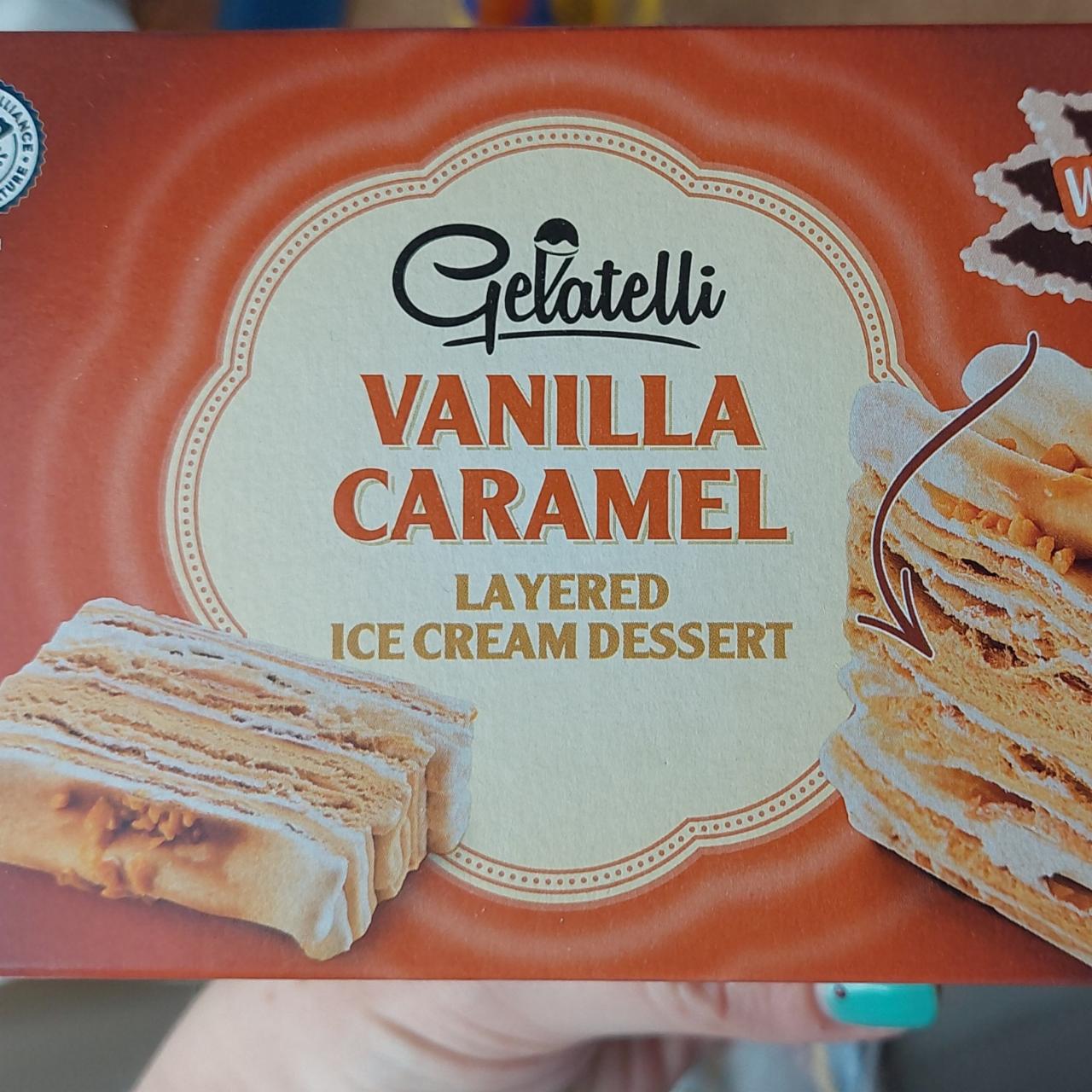 Fotografie - Vanilla caramel layered ice cream dessert Gelatelli