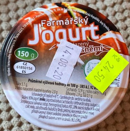 Fotografie - Farmářský jogurt slazený višněmi
