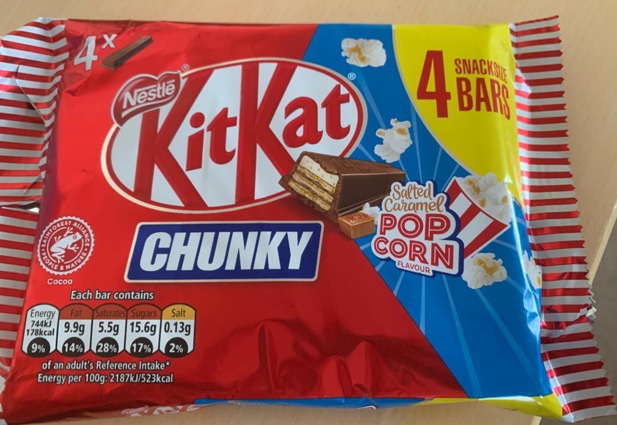 Fotografie - KitKat Chunky Salted Caramel Popcorn Nestlé