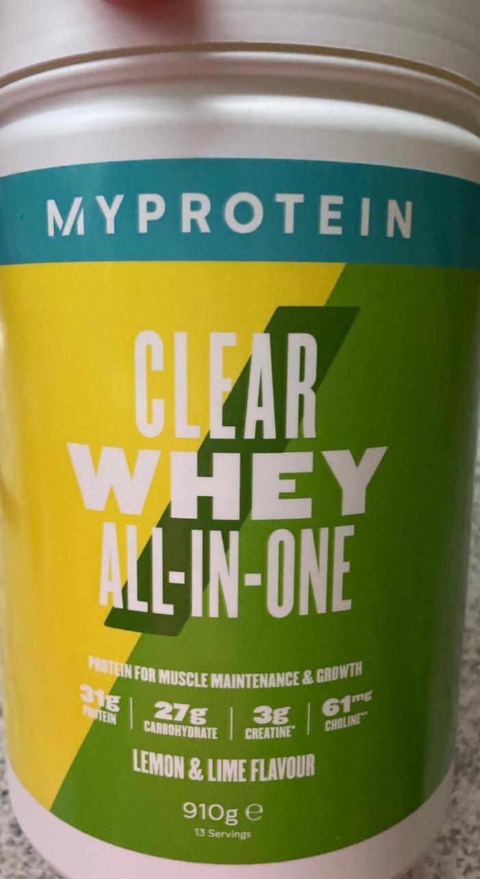 Fotografie - MYPROTEIN CLEAR WHEY ALL-IN-ONÉ LEMON&LIME FLAVOUR Myprotein