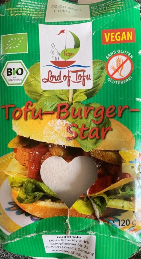 Fotografie - Tofu-burger-star bio Lord of Tofu