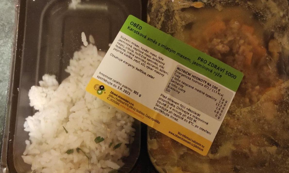 Fotografie - Karotková směs s mletým masem, jasmínová rýže Zdravé stravování