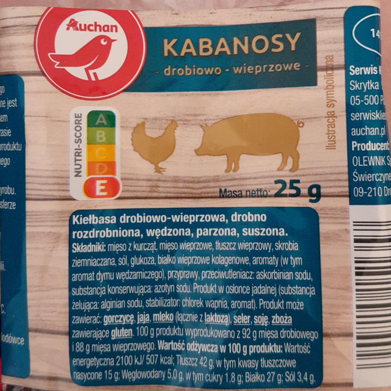 Fotografie - Kabanosy drobiowo - wieprzowe Auchan