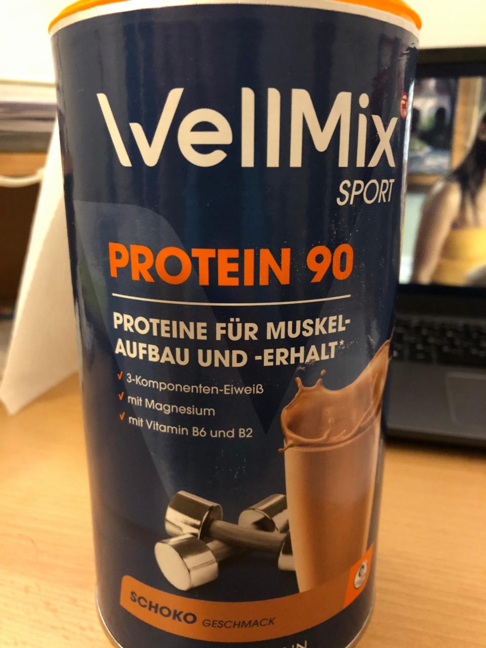 Fotografie - Protein 90 Schoko Geschmack WellMix Sport