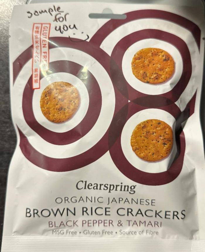 Fotografie - Brown Rice Crackers Black pepper & Tamari Clearspring