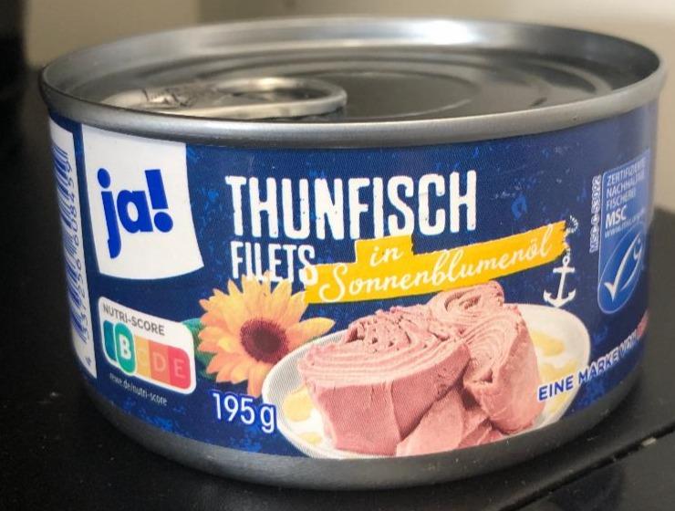 Fotografie - Thunfisch Filets in Sonnenblumenöl Ja!