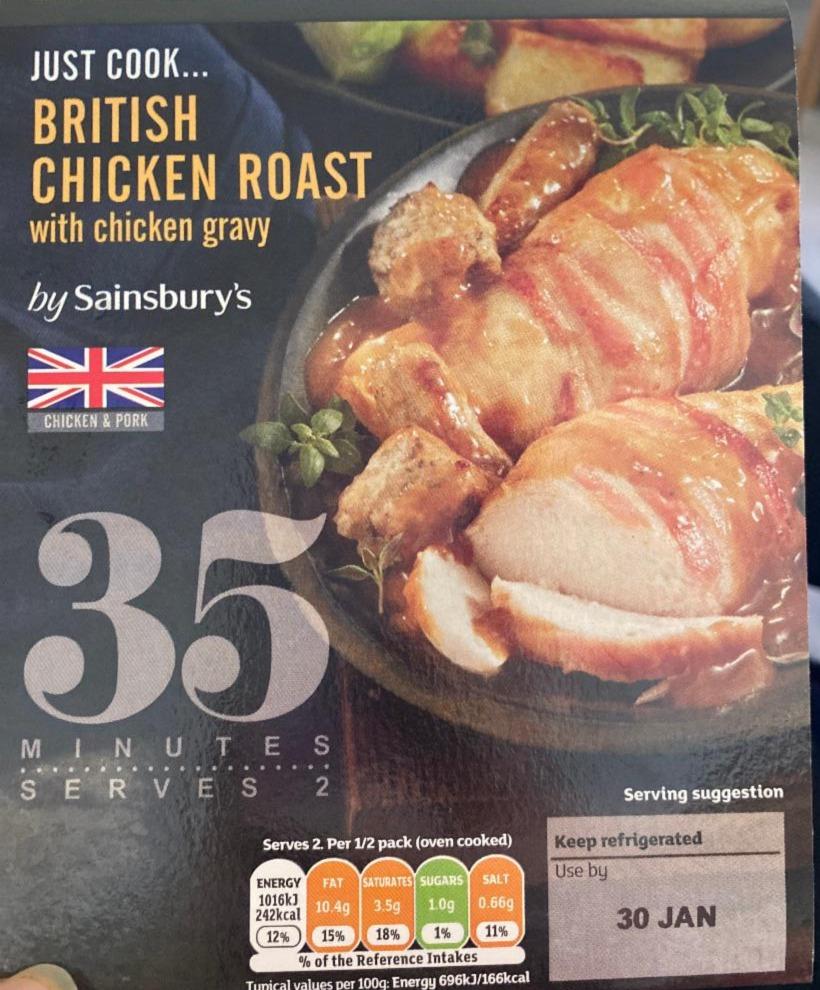 Fotografie - Just Cook British Chicken Roast with chicken gravy by Sainsbury's