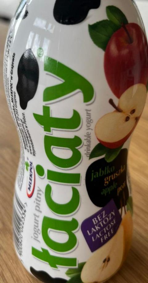 Fotografie - Jogurt pitny bez laktozy jabłko-gruszka Łaciaty