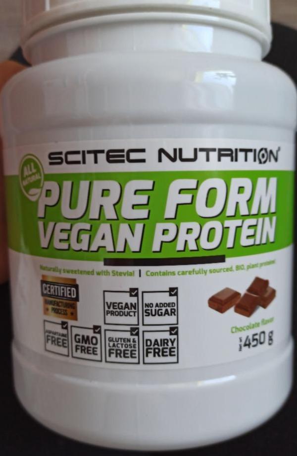 Fotografie - Pure form vegan protein Chocolate Scitec Nutrition
