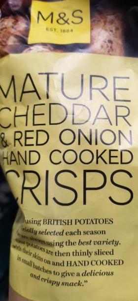 Fotografie - Mature cheddar & red onion hand cooked crisps