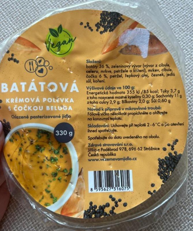 Fotografie - Batátová krémová polévka s čočkou Beluga Zdravé stravování