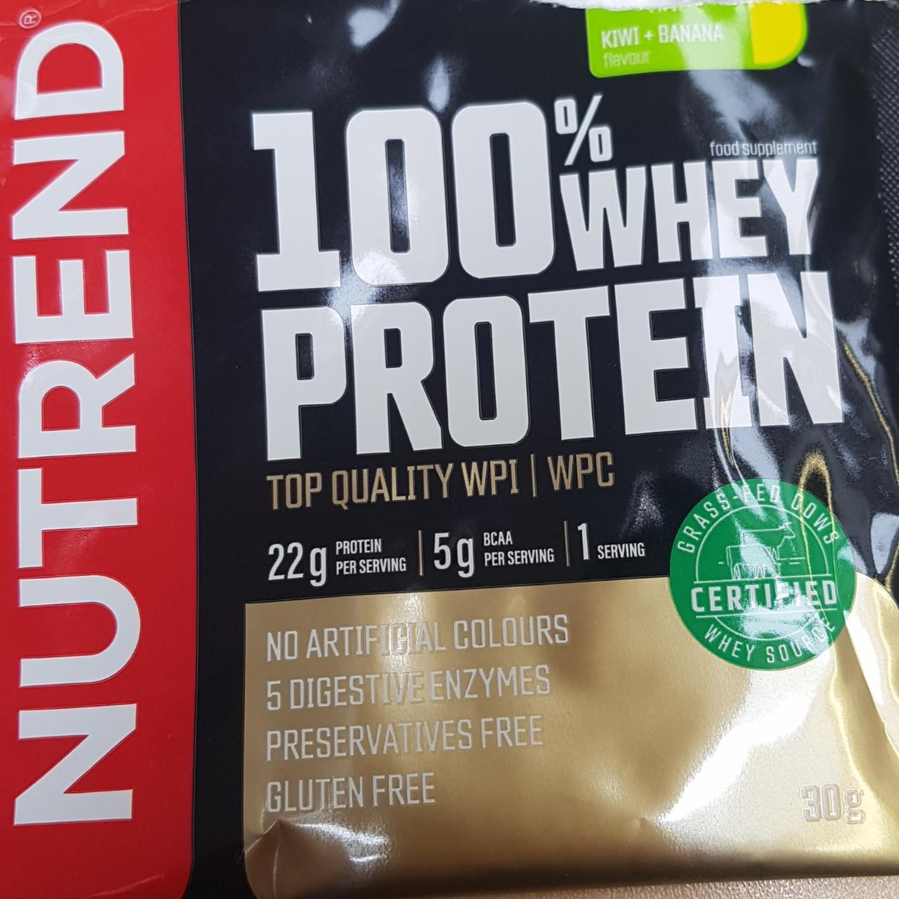 Fotografie - 100% Whey protein kiwi + banana Nutrend