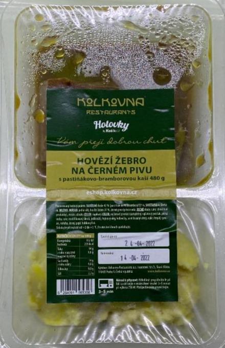 Fotografie - Hovězí žebro na černém pivu s pastiňákovo-bramborovou kaší Kolkovna restaurants Hotovky Košík.cz
