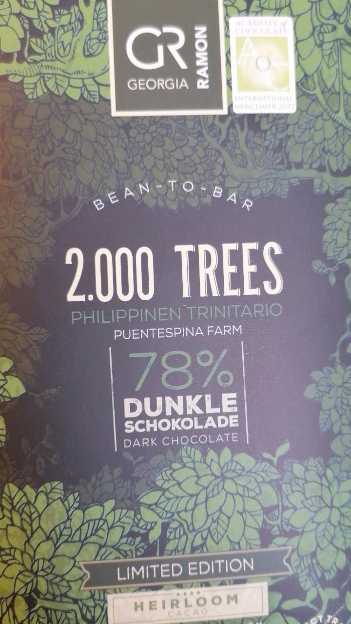 Fotografie - 2000 Trees 78% Dunkle Schokolade Georgia Ramon