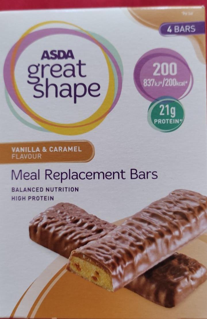 Fotografie - Great Shape Meal Replacement Bars Vanilla & Caramel Asda