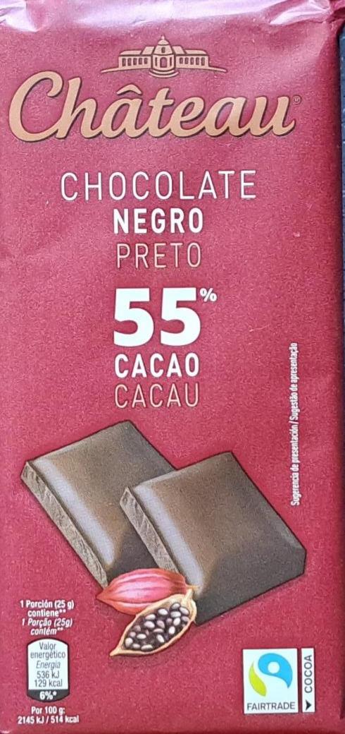 Fotografie - Chocolate negro preto 55% Cacao Chateau