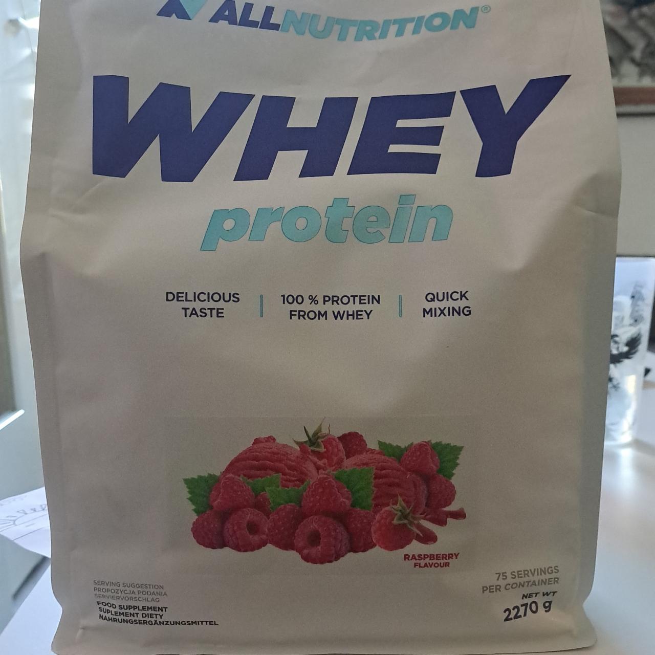 Fotografie - whey protein raspberry flavour Allnutrition