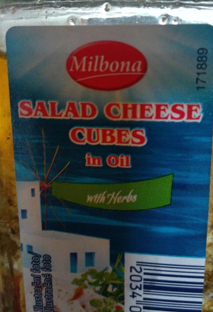 Fotografie - Salad cheese cubes in Oil with Herbs Milbona