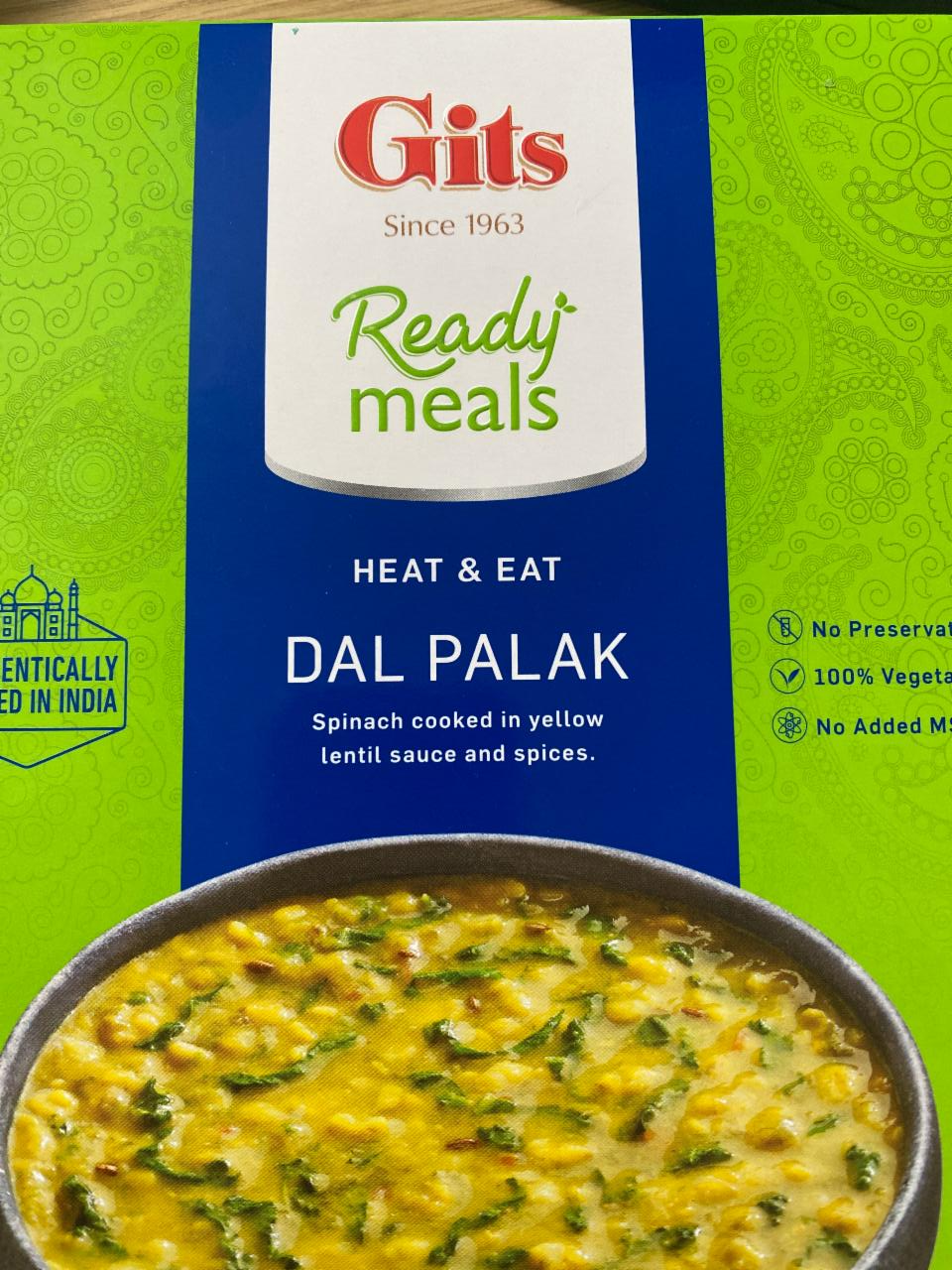 Fotografie - Ready Meals Dal Palak Gits