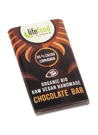 Fotografie - raw čokoláda 95% kakao se skořicí BIO Lifefood