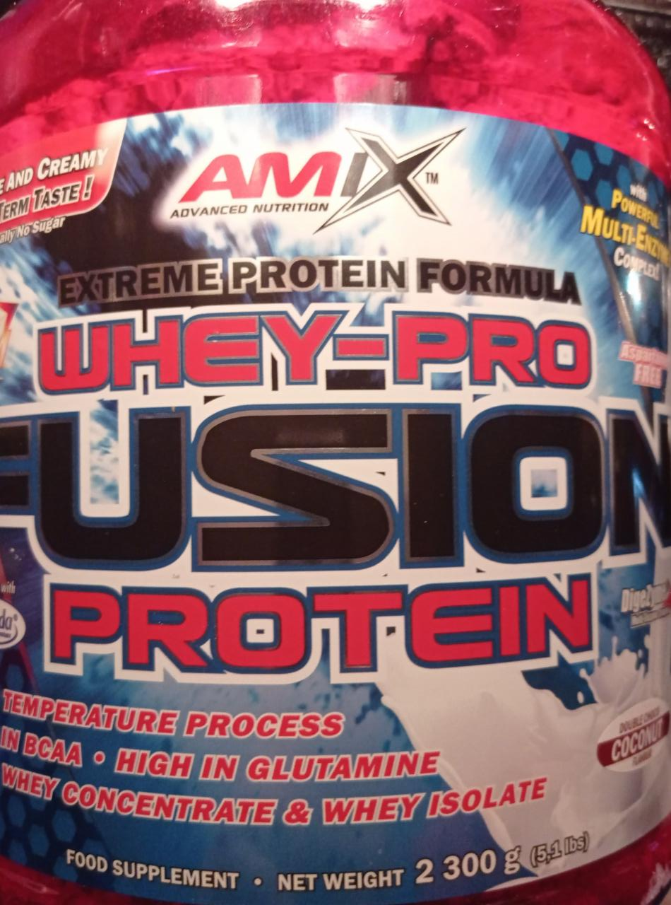 Fotografie - Whey-Pro Fusion protein Double choco Coconut flavour Amix Nutrition