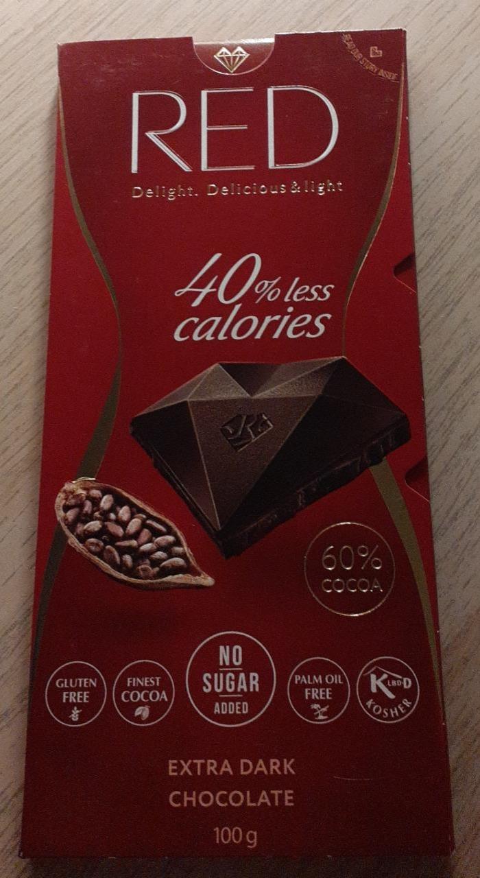 Fotografie - Extra Dark Chocolate 40% less calories RED
