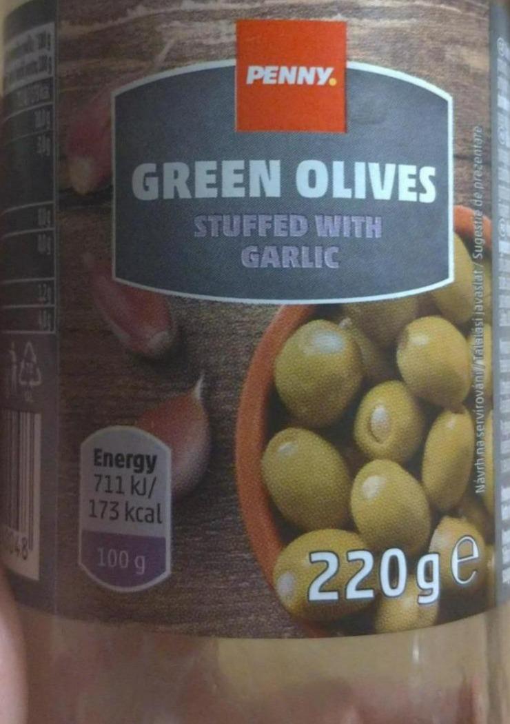 Fotografie - green olives stuffed with garlic Penny