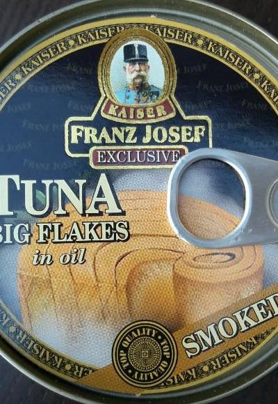 Fotografie - Tuna big flakes in oil smoked (tuňák kousky ve slunečnicovém oleji s uzenou příchutí) Kaiser Franz Josef
