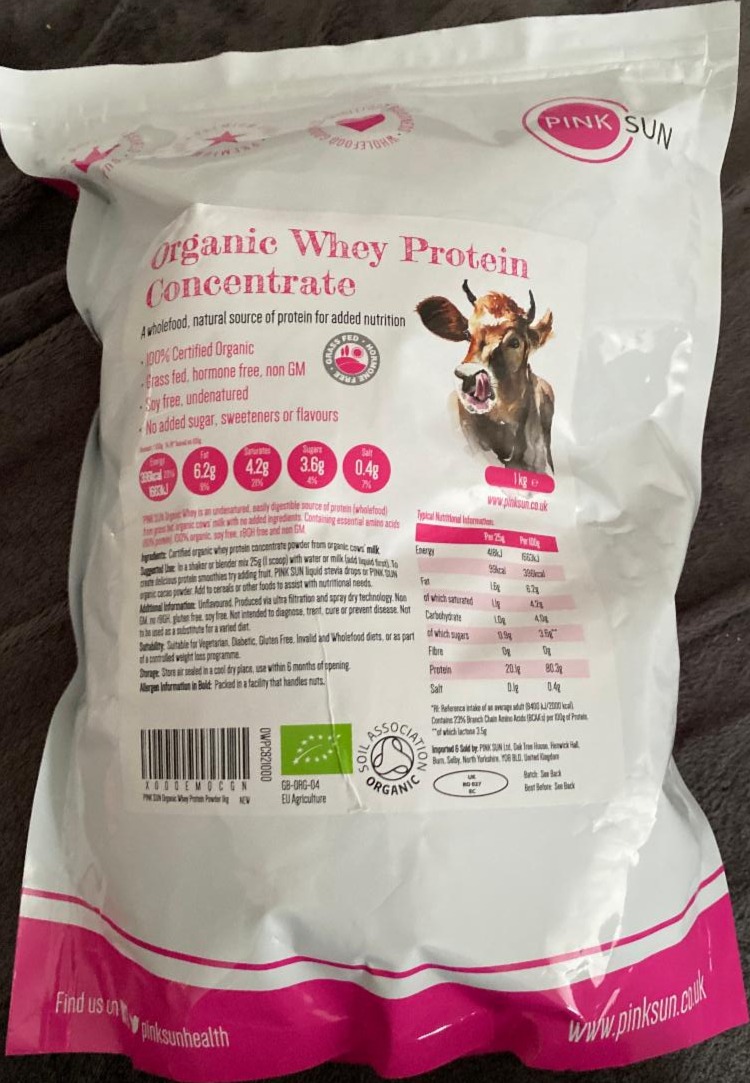 Fotografie - Organic Whey Protein Concentrate Pink Sun