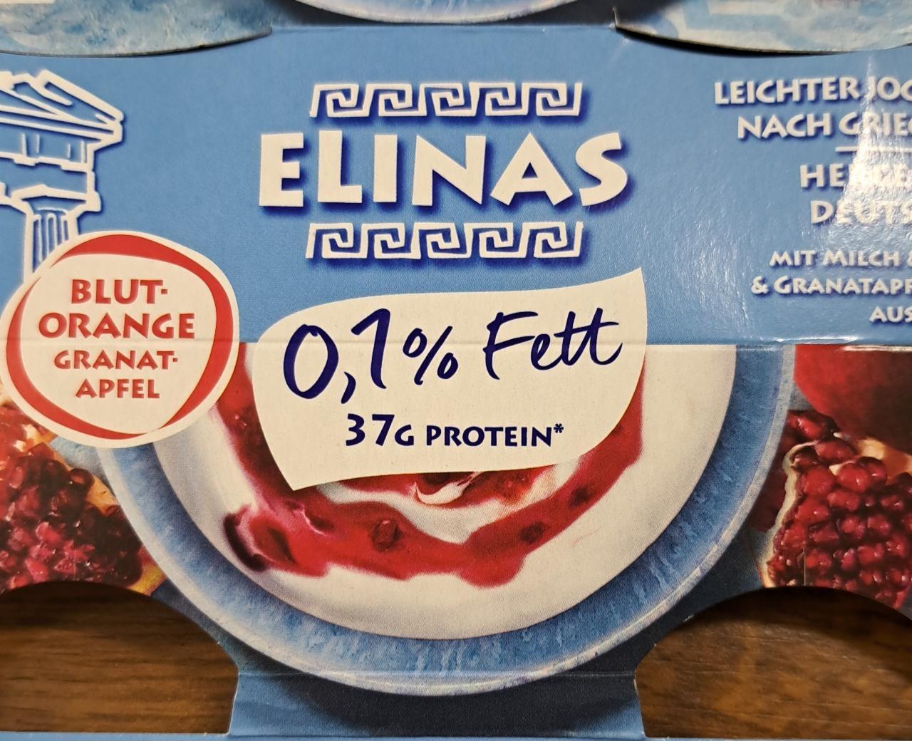 Fotografie - Joghurt nach Griechischer Art Blutorange Granatapfel 0,1% Fett Elinas