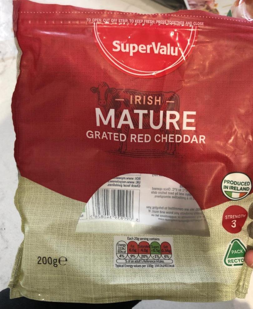 Fotografie - Irish Mature Grated Red Cheddar SuperValu