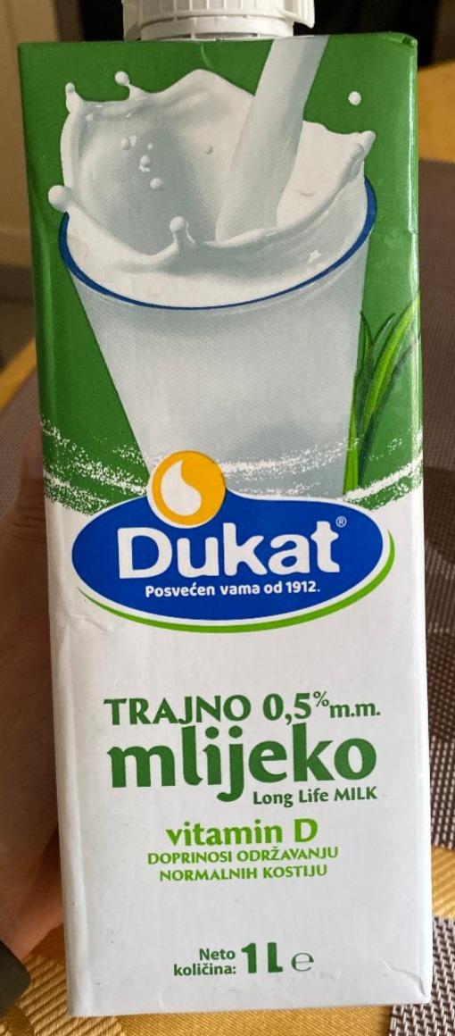 Fotografie - Trajno mlijeko 0,5% m.m. Dukat