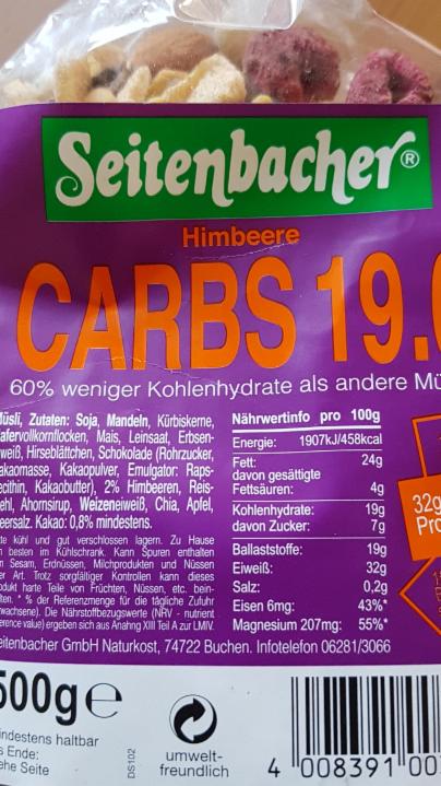 Fotografie - Himbeere Carbs 19.0 Seitenbacher