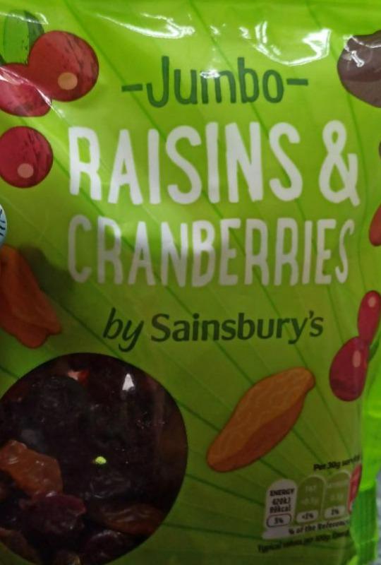 Fotografie - Jumbo raisins and cranberries by sainsbury's
