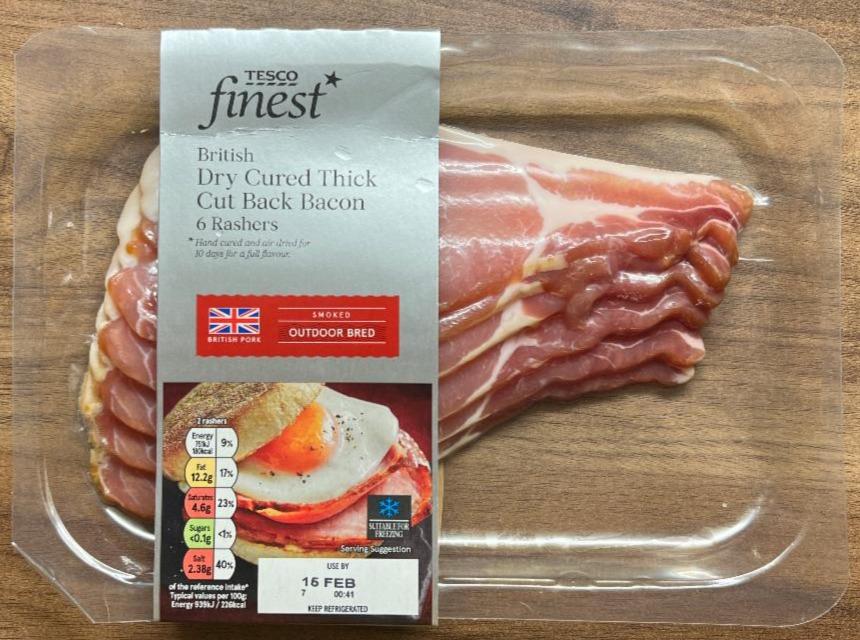Fotografie - British Dry Cured Thick Cut Back Bacon Tesco finest