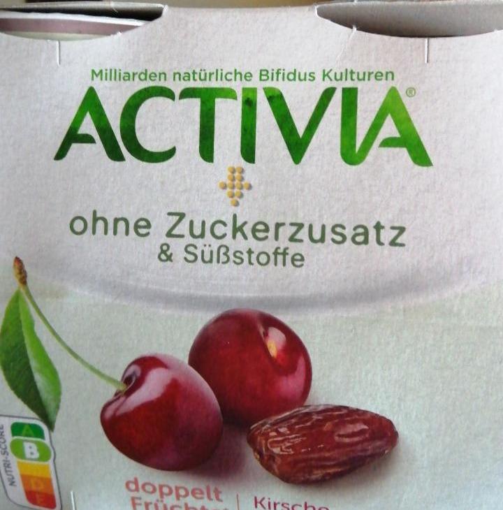 Fotografie - Activia ohne Zucker Kirsche-Dattel Danone