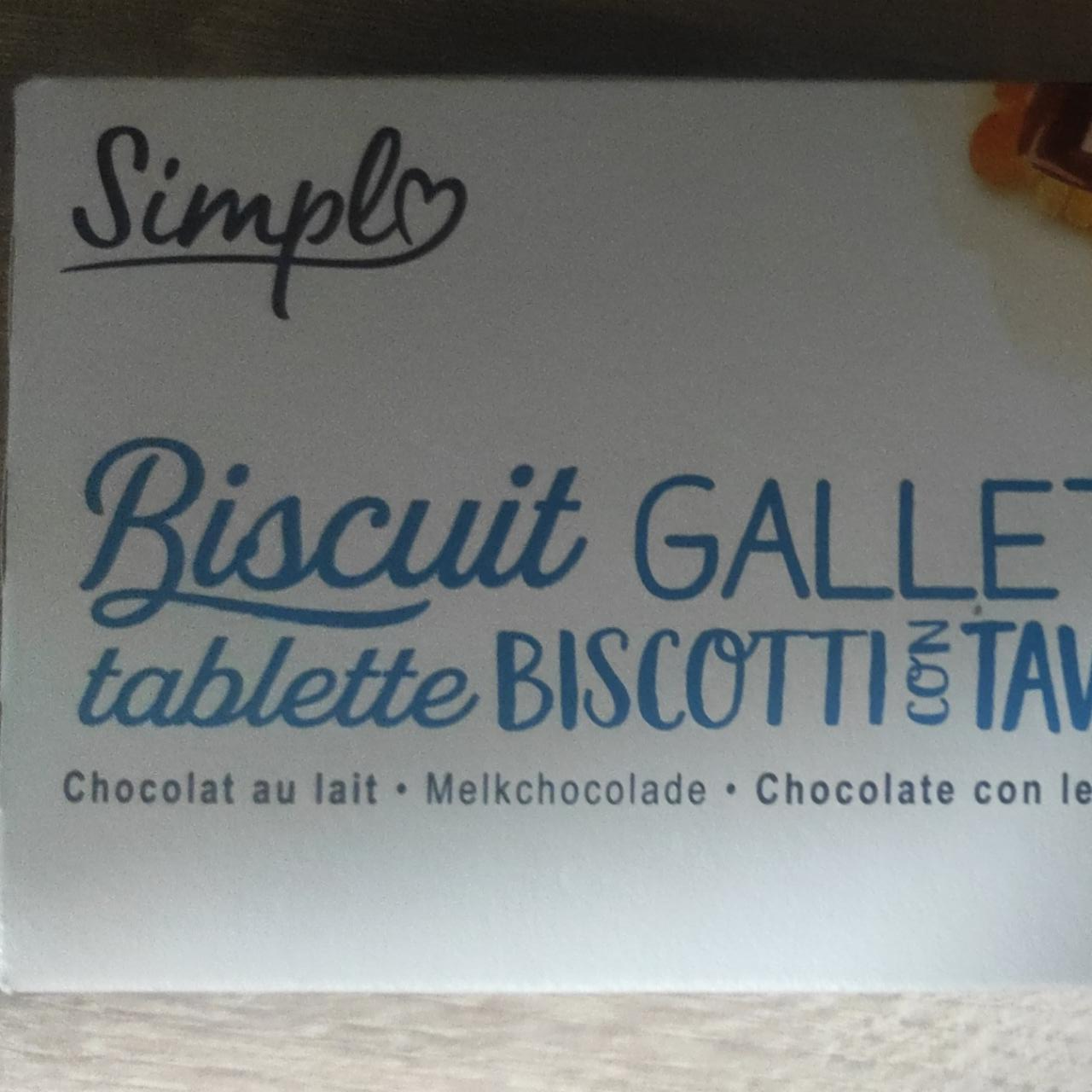 Fotografie - Biscuit galleta Chocolat au lait Simpl