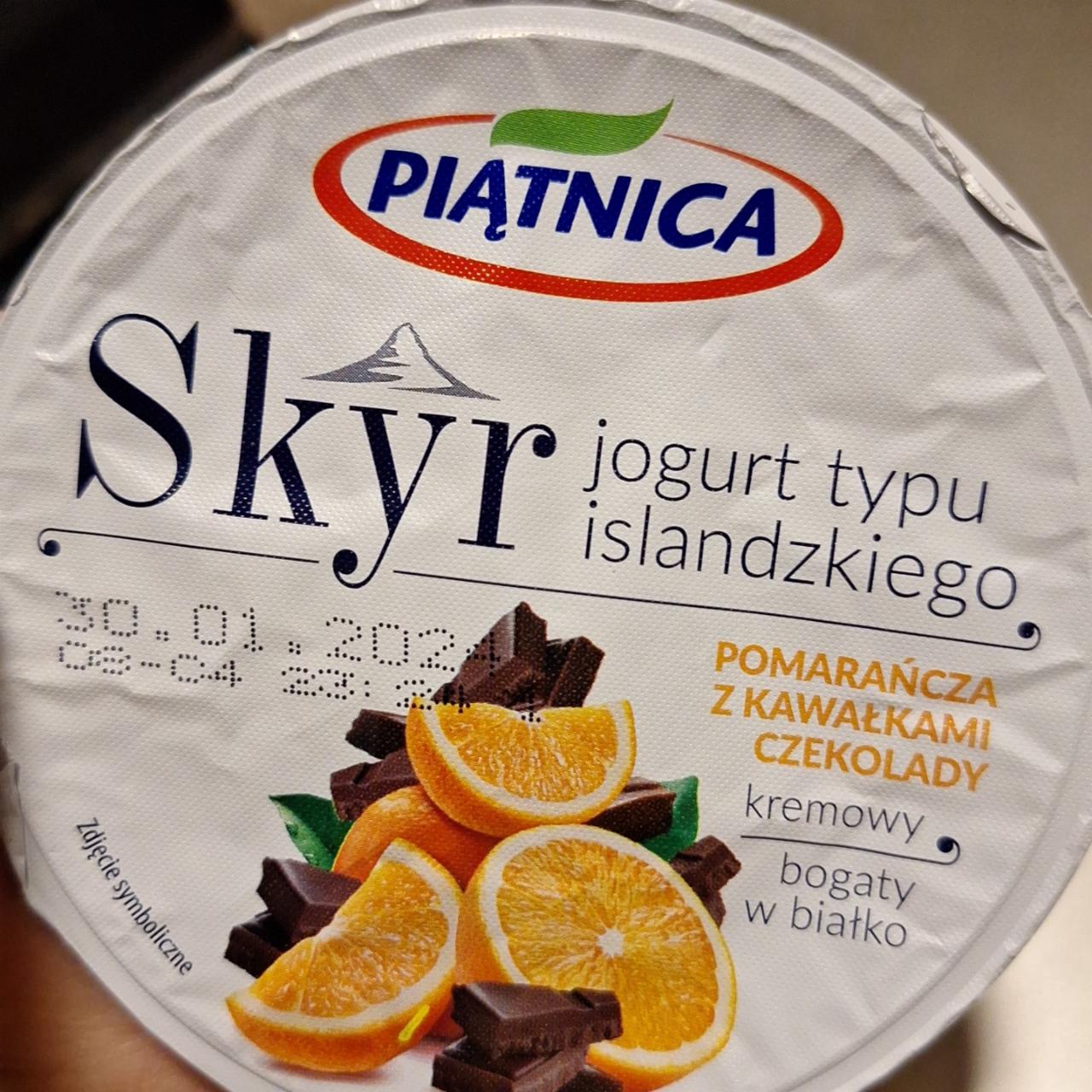 Fotografie - Skyr pomarańcza z kawałkami czekolady Piątnica
