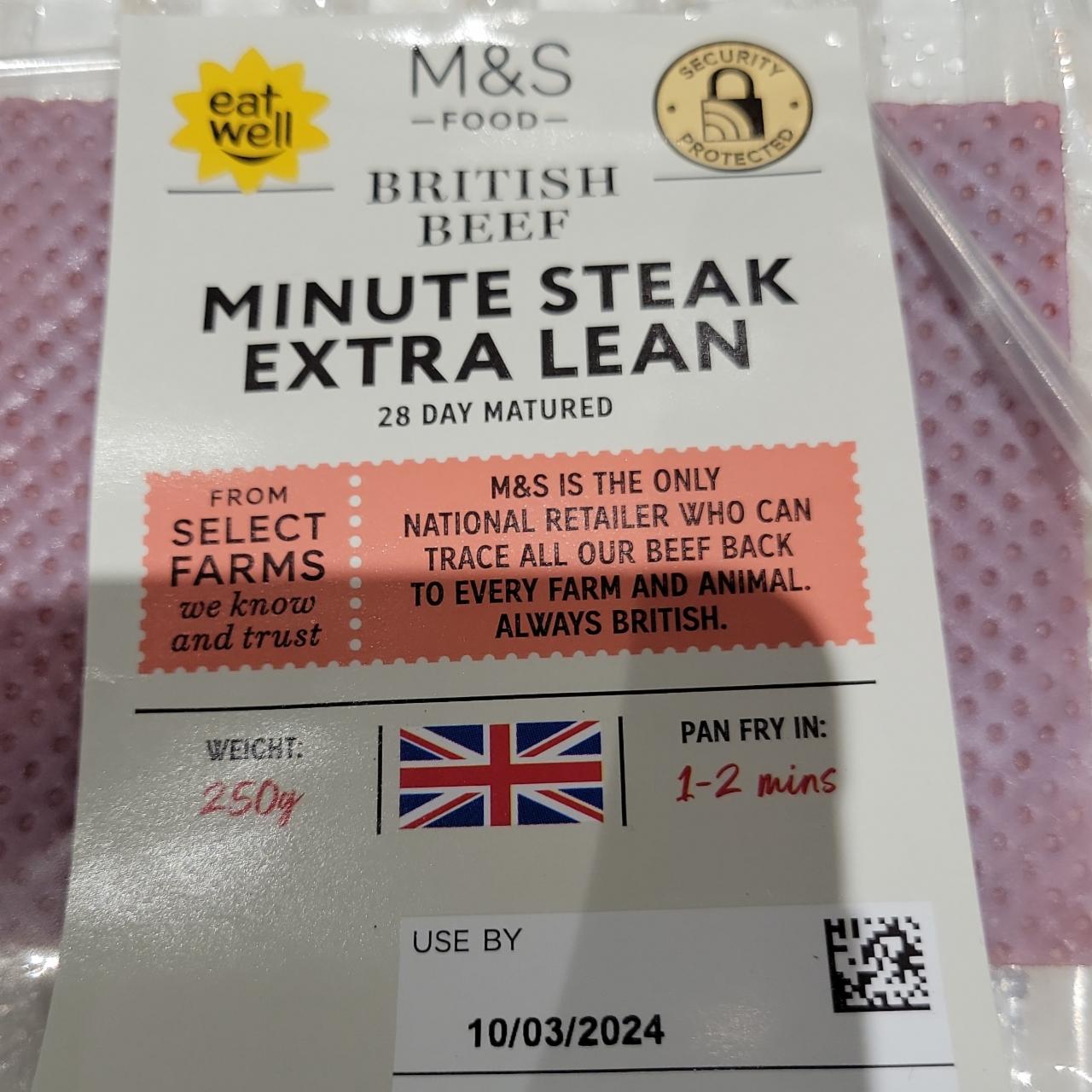 Fotografie - Minute Steak Extra Lean M&S Food