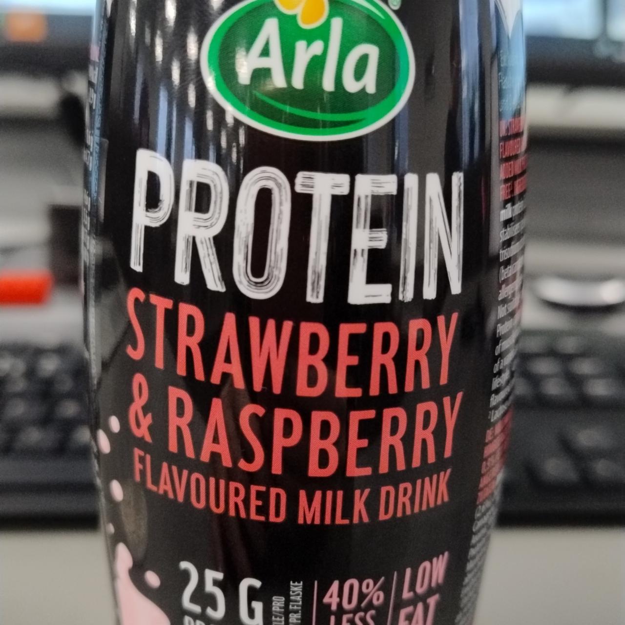 Fotografie - Protein strawberry raspberry flavoured milk drink Arla