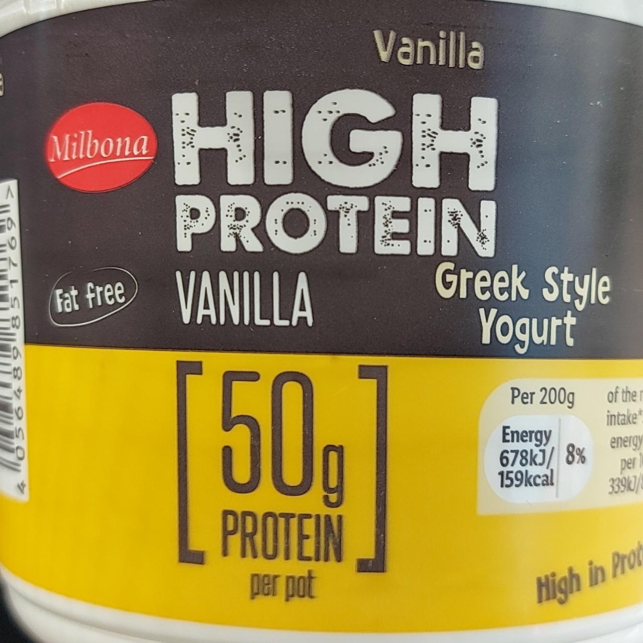 Fotografie - high protein vanilla Greek style jogurt Milbona