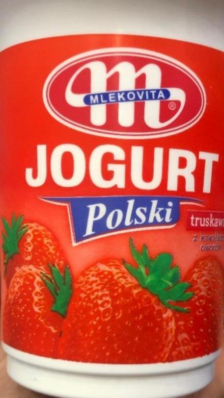 Fotografie - Jogurt Polski truskawka z kawałkami owoców Mlekovita