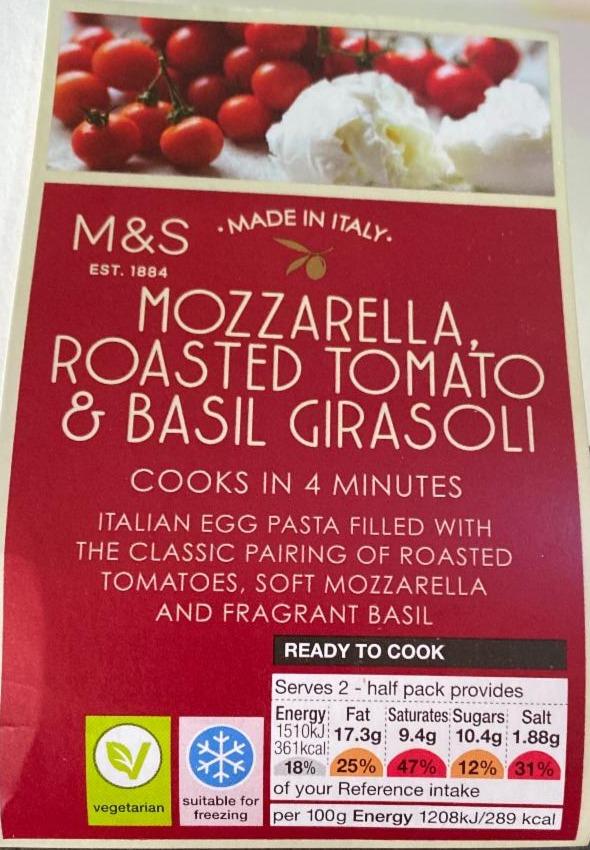 Fotografie - Mozzarella, Roasted Tomato & Basil Girasoli M&S