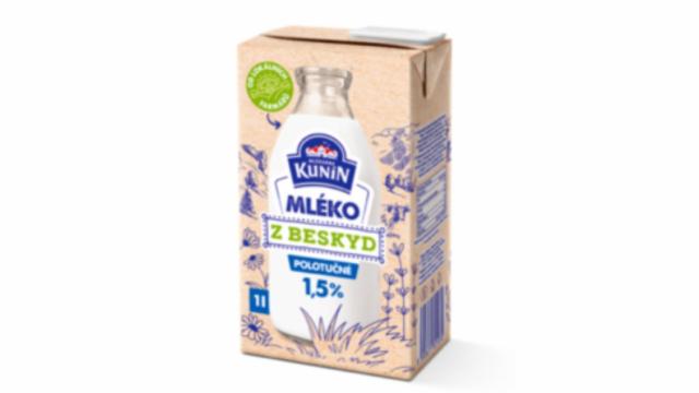 Fotografie - Mléko z Beskyd polotučné 1,5 % Kunín