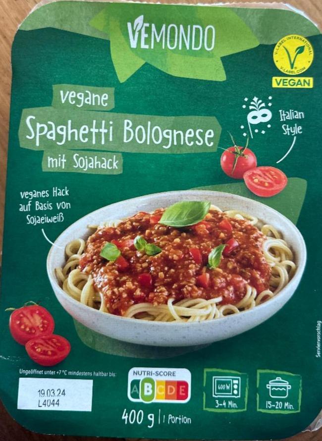 Fotografie - Vegane Spaghetti Bolognese mit Sojahack Vemondo