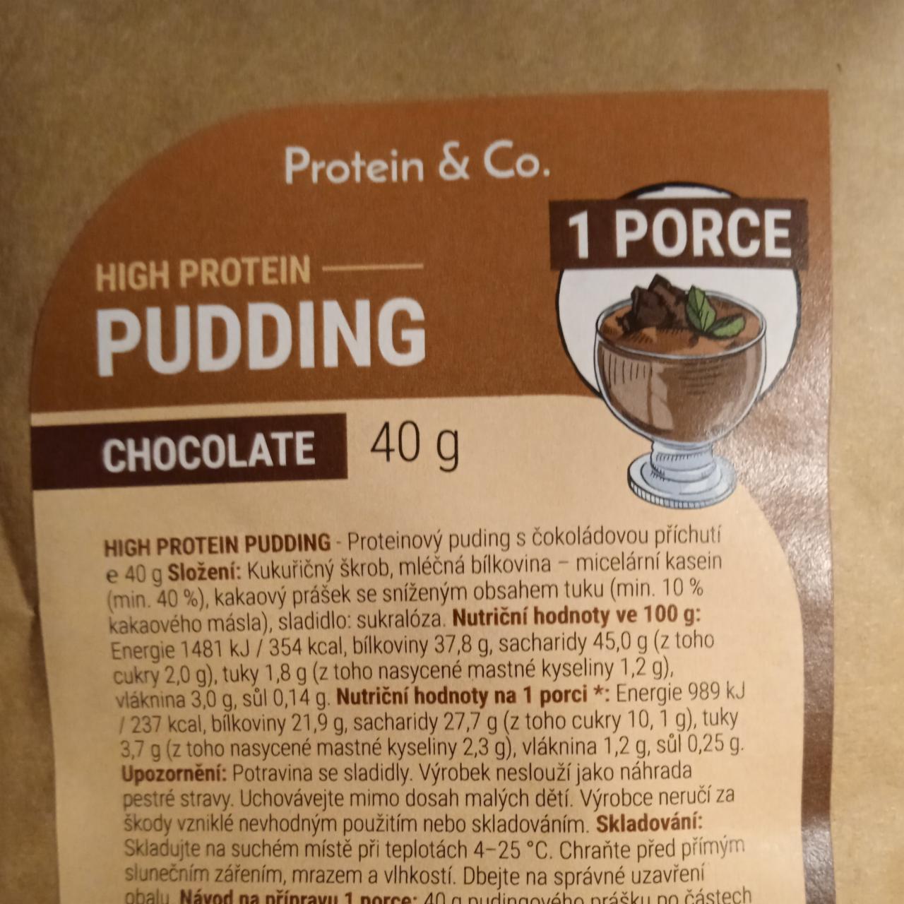 Fotografie - High protein pudding Chocolate Protein & Co.