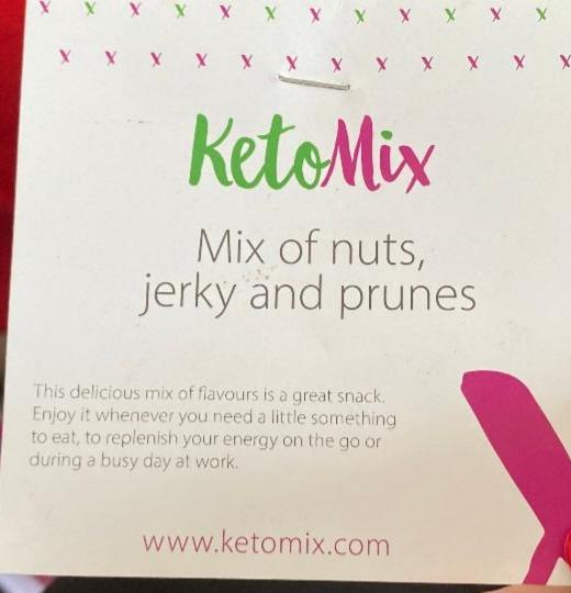 Fotografie - Mix of nuts, jerky and prunes Ketomix