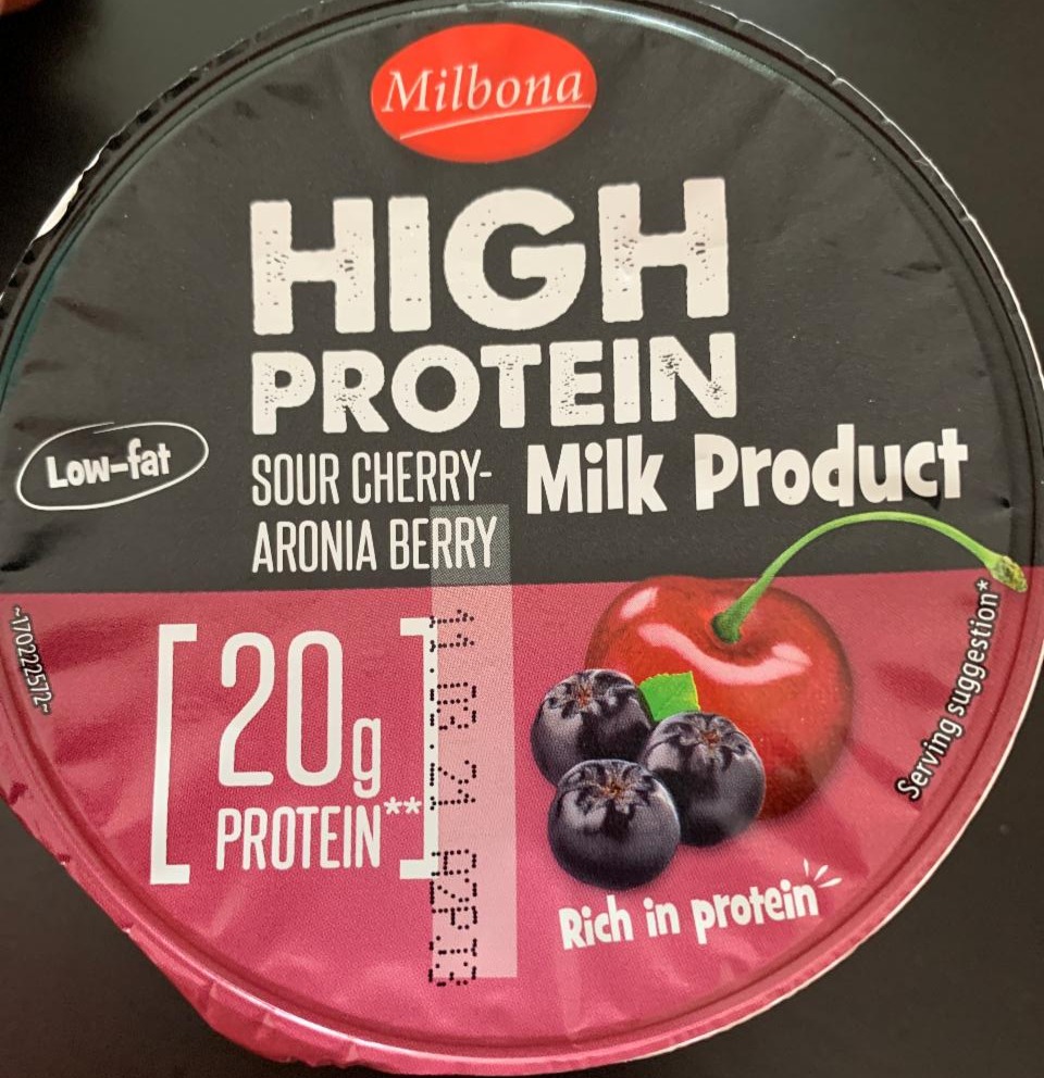 Fotografie - High protein sour cherry aronia berry Milbona